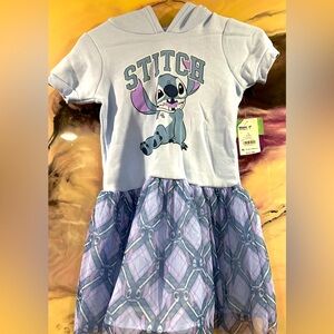 Disney Stitch Girls hooded dress 6-6X NWT